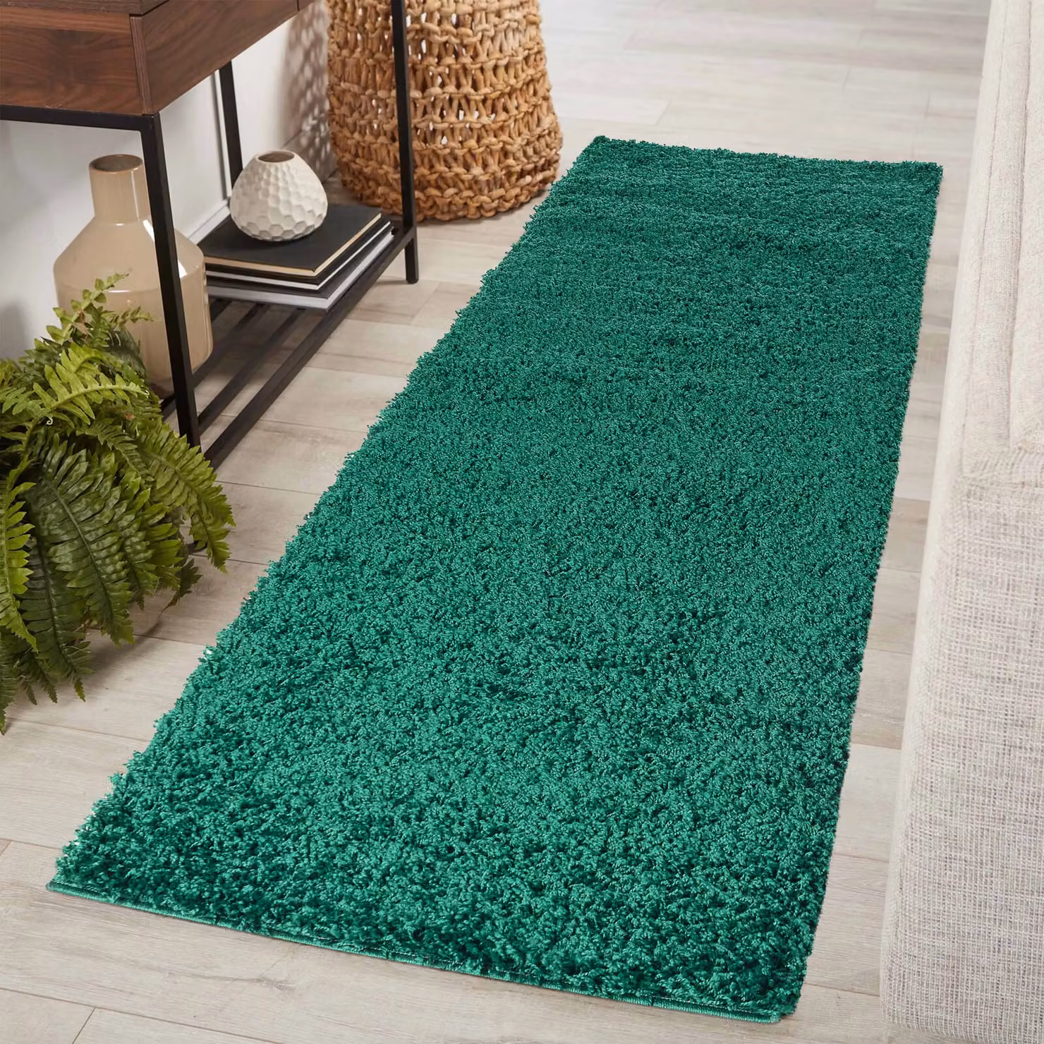 Desire Rugs Modern Elegant Soft Shaggy Round Area Rug in Green, W: 60 cm x L: 220 cm – 4