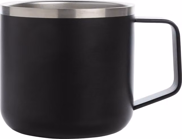 XD Design Stainless Steel Double Walled Camp Mug in Black, 350 ml