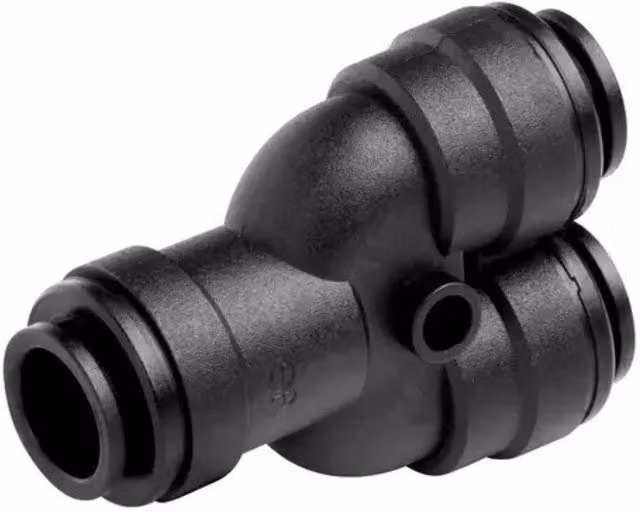 John Guest 12mm Push Fit 2 Way Y Divider Manifold in Black – 1