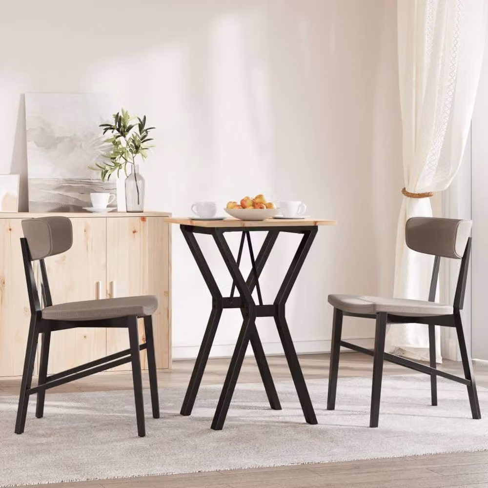 Berkfield Home Y-Frame Square Dining Table in Brown Solid Pine and Metal, W/D/H: 50 x 50 x 75 cm – 3