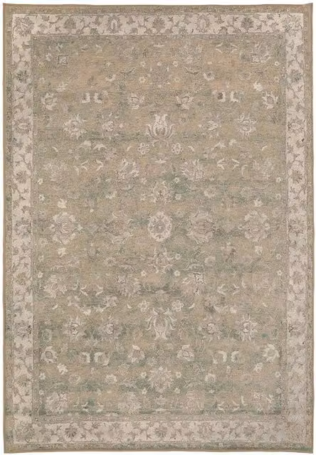 Kukoon Sage Green Floral Vintage Washable Rug, W: 160 cm, D: 230 cm