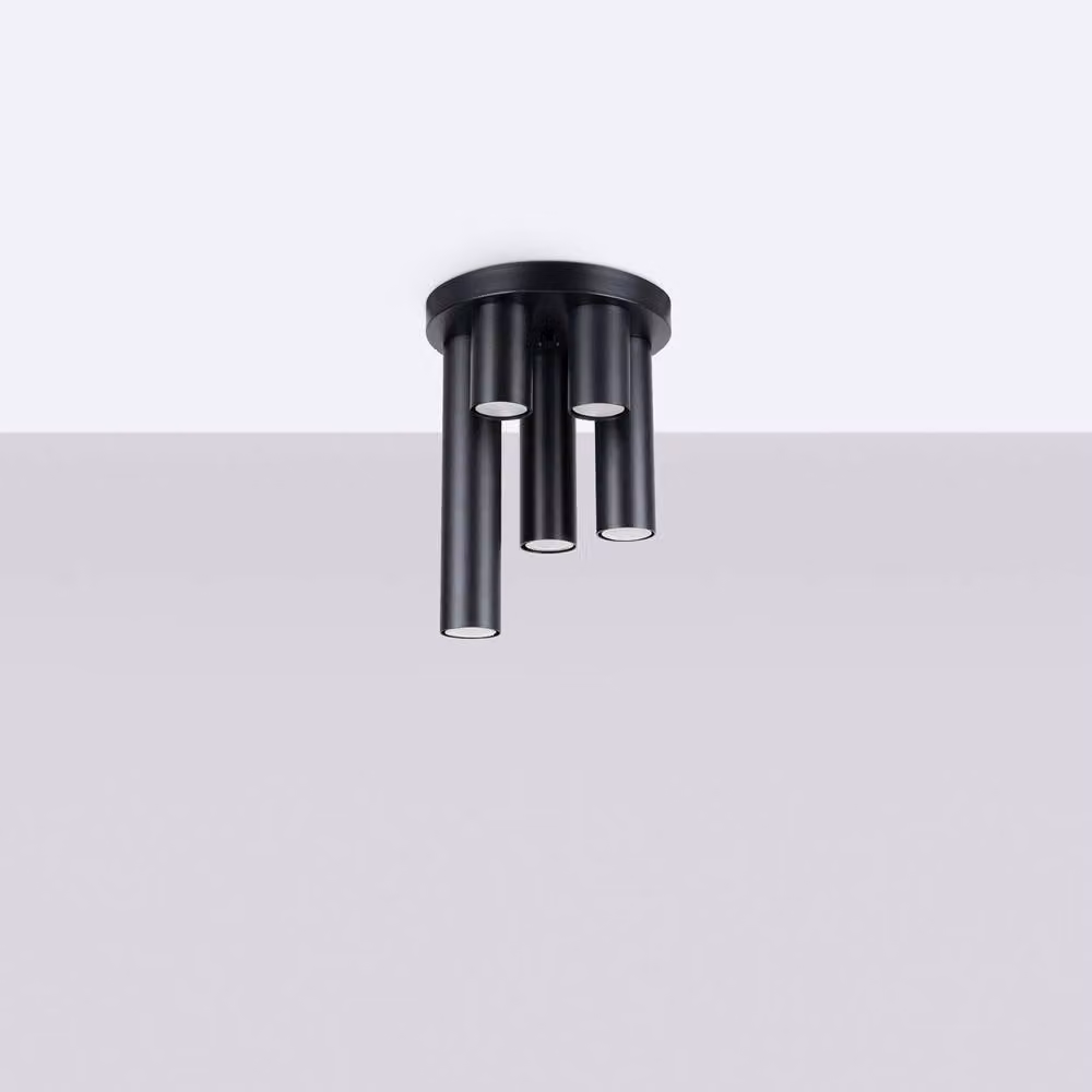Sollux Lighting Lagos Modern 5-Light Ceiling Lamp in Black, W/D/H: 33 x 25 x 25 cm – 2