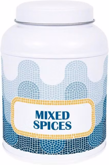 Purely Home Mosaic Waves Salt and Peppercorn Canisters in Blue and White, 110g