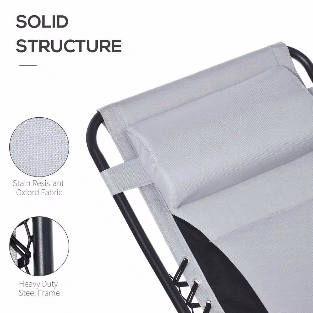 STILVORA Zero Gravity Chair in Light Grey with Cup Holder, Adjustable Headrest and Side Tray – 5