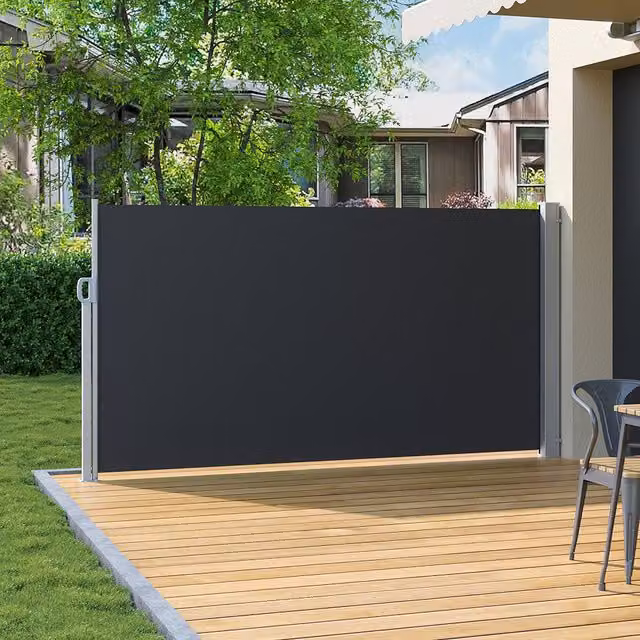 Breeins Outdoor Retractable Waterproof Privacy Side Awning in Grey, W/H: 300 x 160 cm