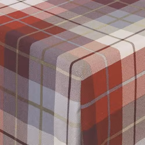 Rapport Home Lomond Red Checked Brushed Cotton Flannelette Sheet Set, Includes Fitted Sheet 140 x 200 cm, Flat Sheet 254 x 237 cm and 2 Pillowcases 50 x 75 cm – 2