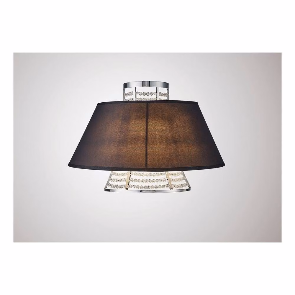 Netlighting Dav 2-Light Wall Lamp with Black Shade, Polished Chrome and Grey Crystal – 2