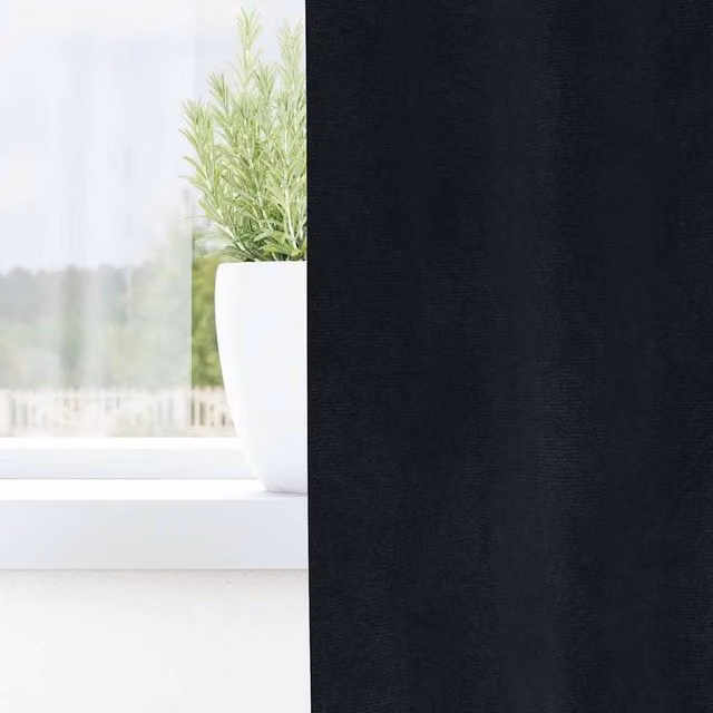 Berkfield Home Modern Blackout Velvet Curtains with Eyelets, 2 Pack, Black