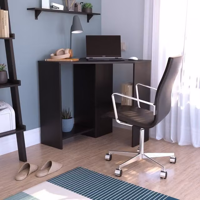 Vida Designs Hetton Corner Computer Desk in Black