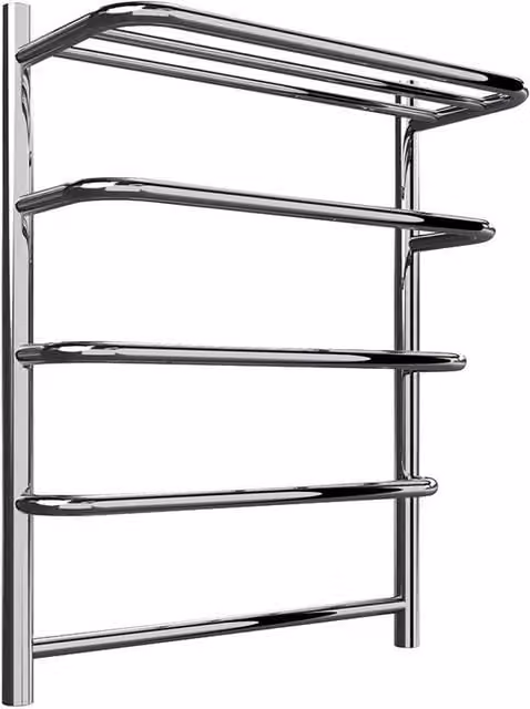 Bathroom Kingdom Elvo Stainless Steel Heated Towel Rail, Silver, W: 66 cm, H: 53 cm