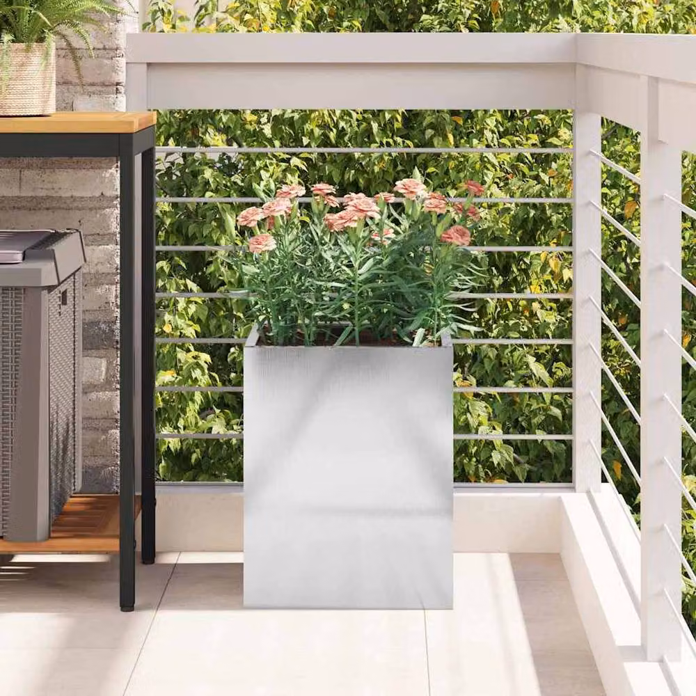 Berkfield Home Silver Stainless Steel Garden Planter Tub – 3