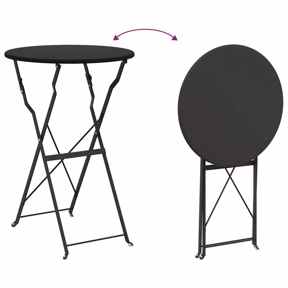 Berkfield Home Modern Folding Bistro Table in Anthracite, W/D/H: 50 x 50 x 71 cm – 5