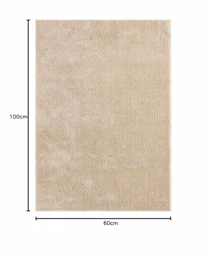 Desire Rugs Comfy Washable Plain Non-Slip Modern Living Room Area Rug, Beige, W: 60 cm, D: 100 cm – 2