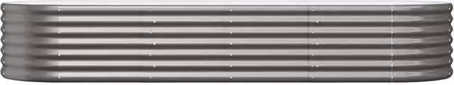 Berkfield Home Garden Grey Powder-coated Steel Raised Bed W: 224 cm, D: 80 cm, H: 36 cm – 1