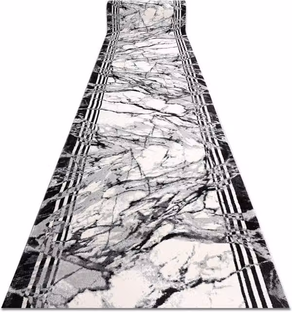 RugsX Modern Tuls Runner in White Stone Look, W: 80 cm, L: 140 cm