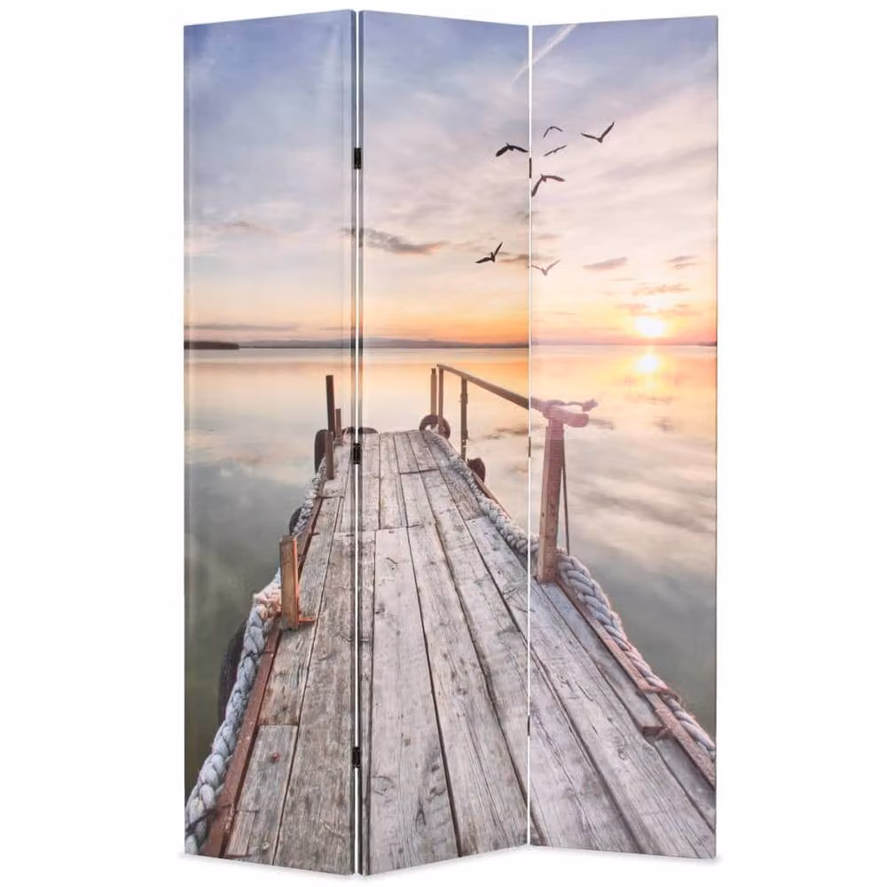 Berkfield Home Beautiful Folding Room Divider, Lake, W/H: 120 x 170 cm
