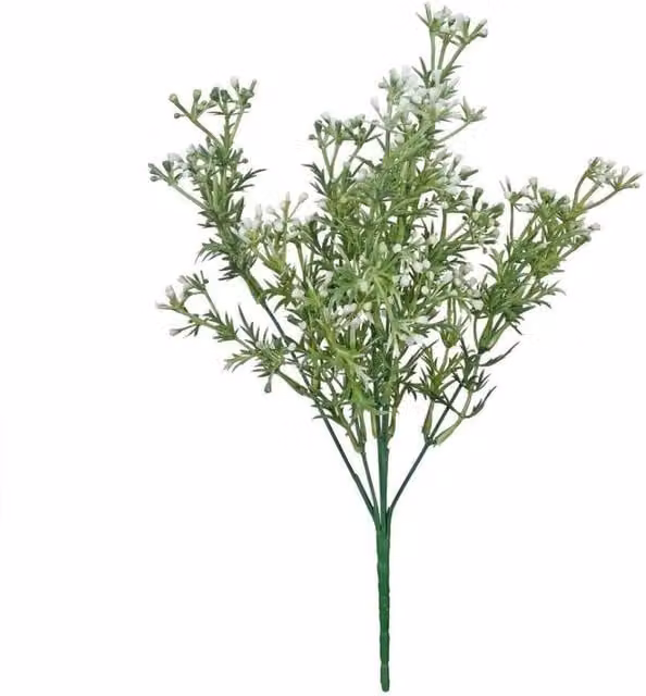 KDMD Essential White Heather Bud Bush 3 Pack Textile Floral Spring Mixed