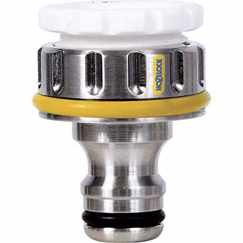 Hozelock Pro Metal Threaded Tap Connector in Grey, 1/2 to 3/4 inch