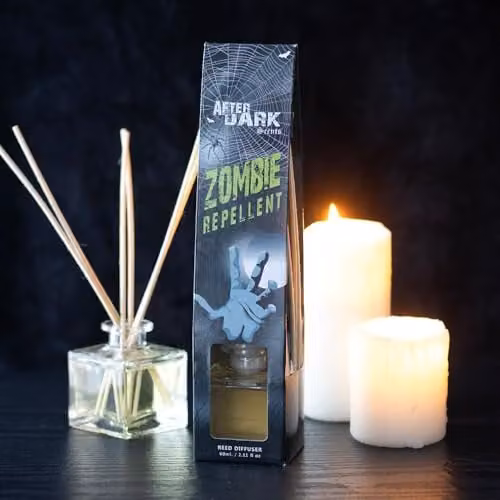 KDMD Zombie Repellent Reed Diffuser in Grey and Yellow with Floral Scent – 1