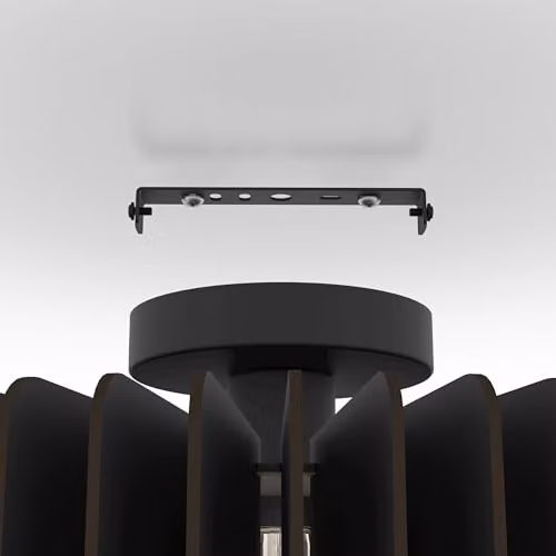 Eglo Palombaia Round Wooden Ceiling Light in Black – 4