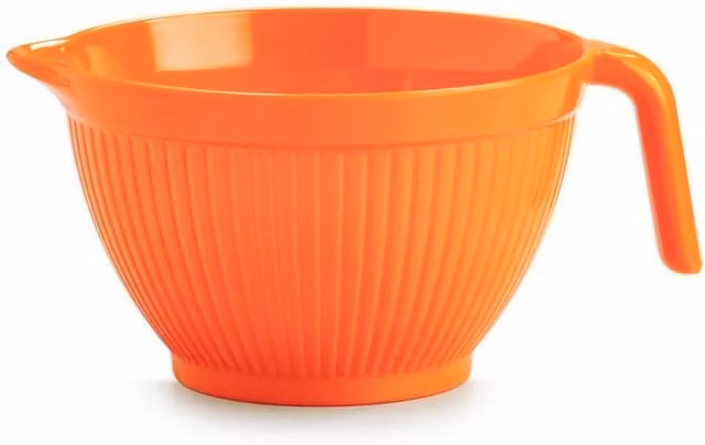 Zeal Mini Melamine Mixing Bowl Jug with Pouring Spout in Orange, 0.568 l – 1