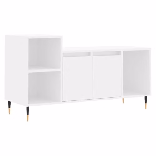 vidaXL TV Cabinet in White Matt MDF, W/D/H: 100 x 35 x 55 cm