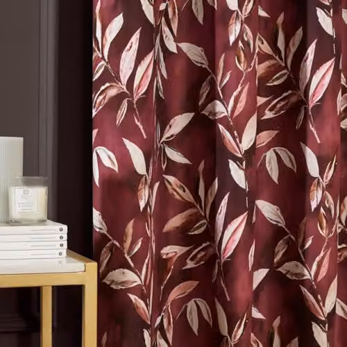 Sundour Madrid Red Floral Eyelet Blackout Curtains, W: 117.1 cm, H: 137 cm – 4