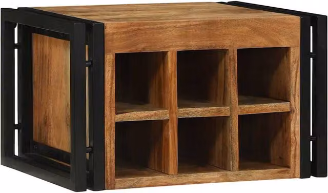 Berkfield Home Modern Wine Rack in Brown Solid Acacia Wood W/D/H: 46 x 35 x 27.5 cm – 1