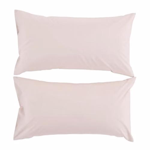 Christy Set of 2 Organic Cotton Percale King Pillowcases in Pink