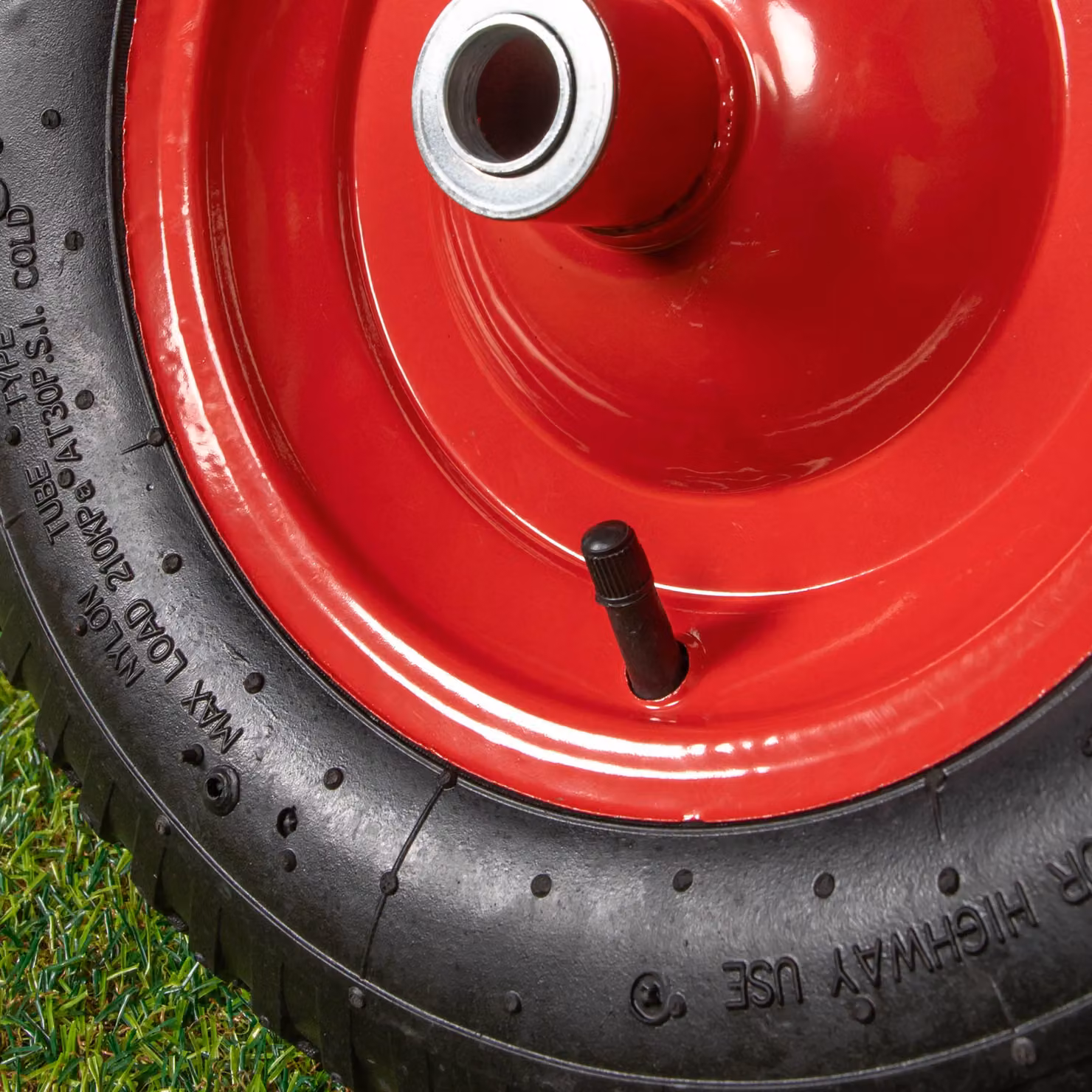 Samuel Alexander Red Heavy Duty Garden Wheelbarrow Replacement Wheel and Axle, 16 x 4 inch – 2