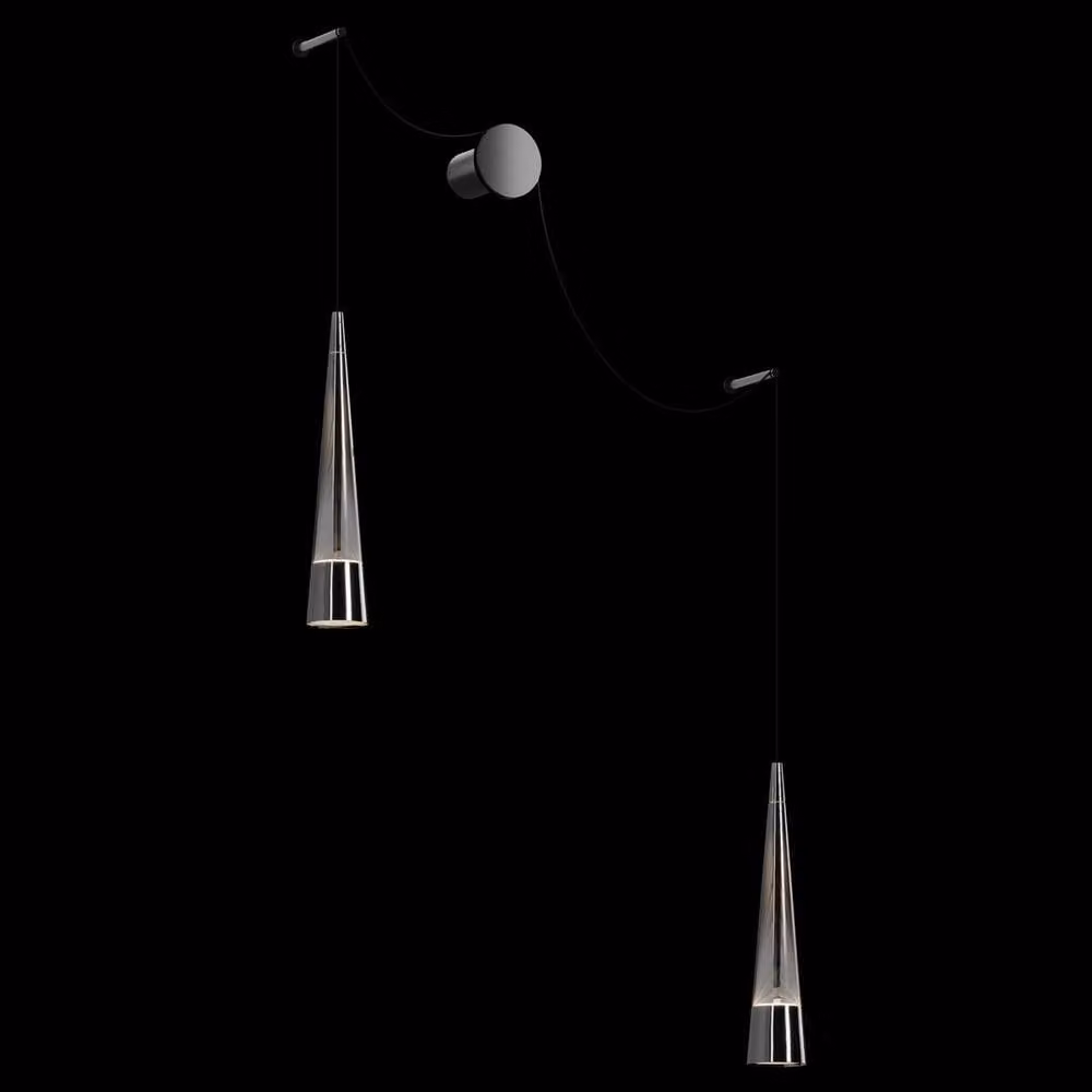 Maytoni Sintesi Modern 2 Light LED Wall Lamp in Chrome and Grey with 3000K Warm White Light – 3