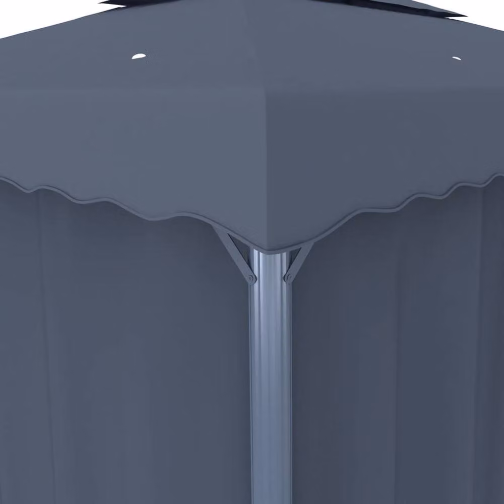Berkfield Home Anthracite Aluminium Gazebo with Curtains, W/D: 300 x 300 cm, Height: 270 cm, Dark Grey – 3