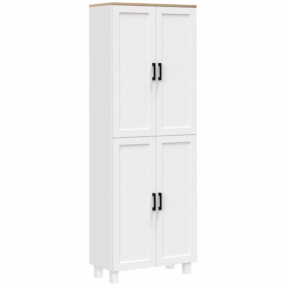 Wyld Haus Ludo White 4 Door Freestanding Kitchen Pantry Cabinet, H 170.5 x W 60.0 x D 30.0 cm – 2