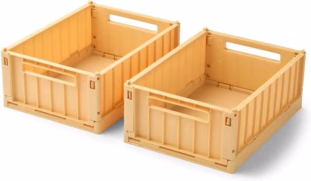 Liewood Weston Medium Storage Crate Set of 2 in Yellow, W/D/H: 36.0 x 25.0 x 13.5 cm