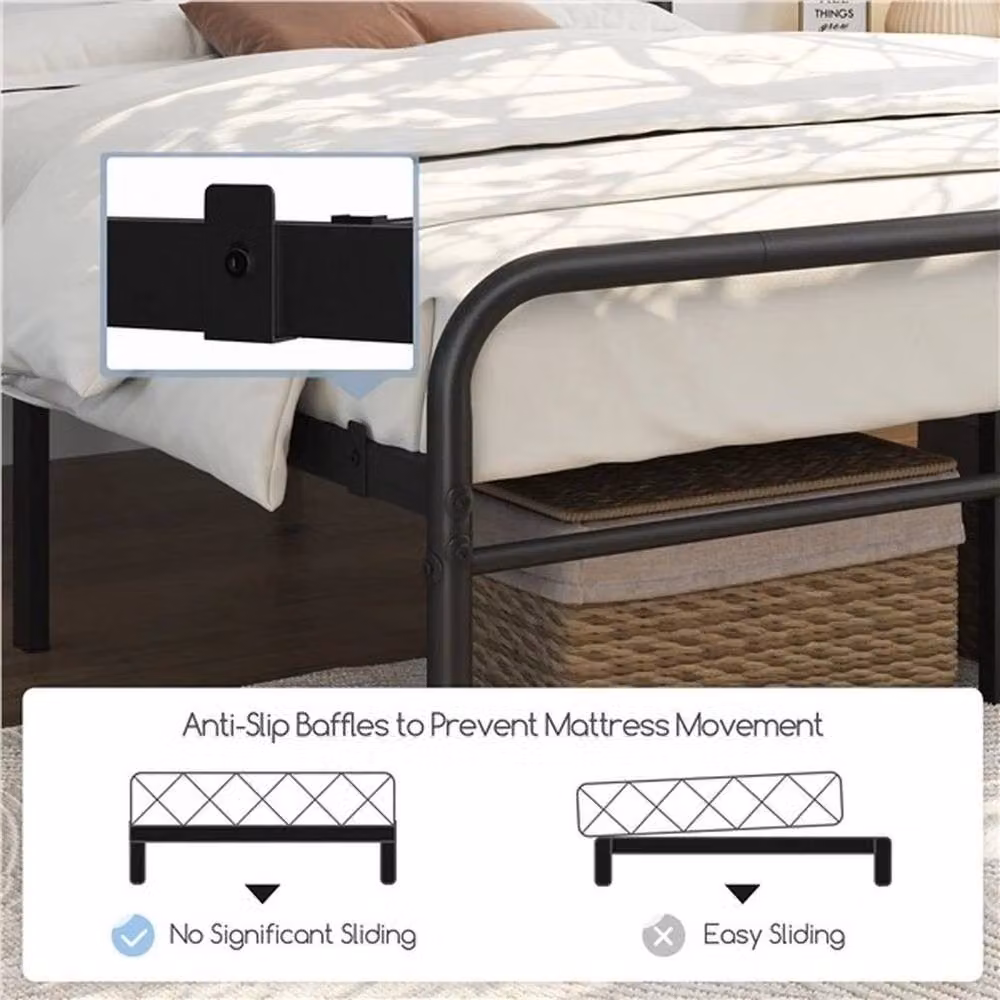 Kelvenix Metal Platform Bed Frame in Black – 4