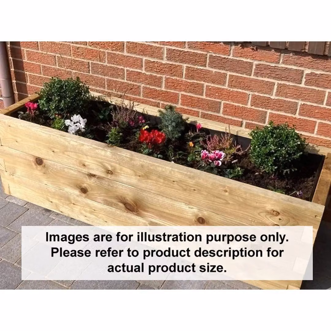 Buttercup Farm Suffolk Wood Planter in Brown, W: 40 cm, D: 180 cm, H: 60 cm – 2