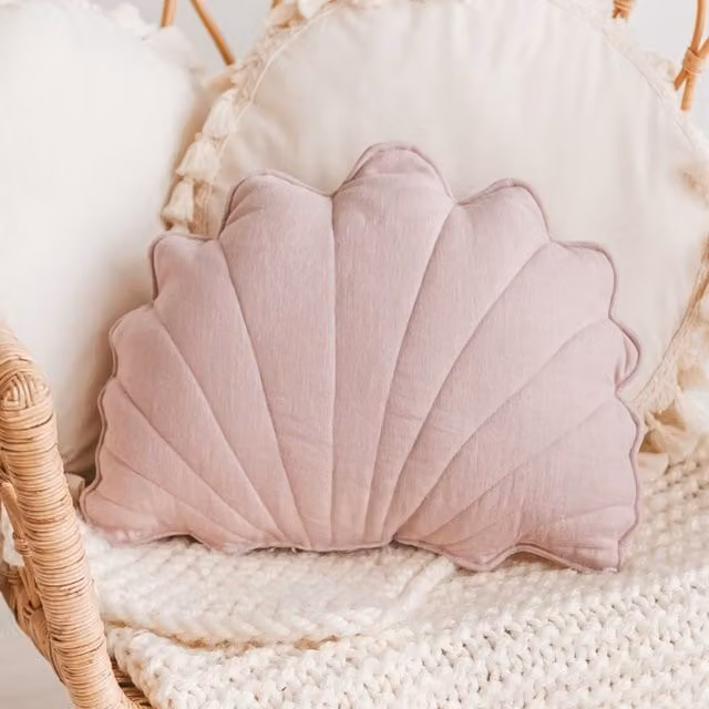 MiniCamp Linen Seashell Cushion in Pink