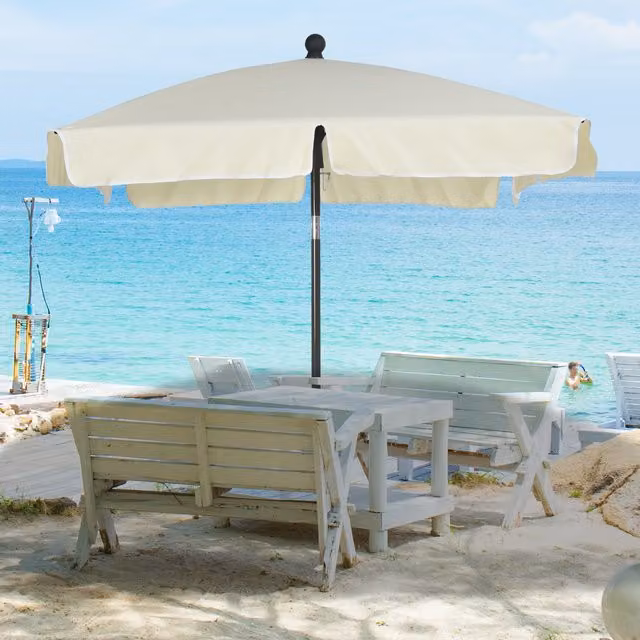 Outsunny Aluminium Sun Umbrella Parasol in White