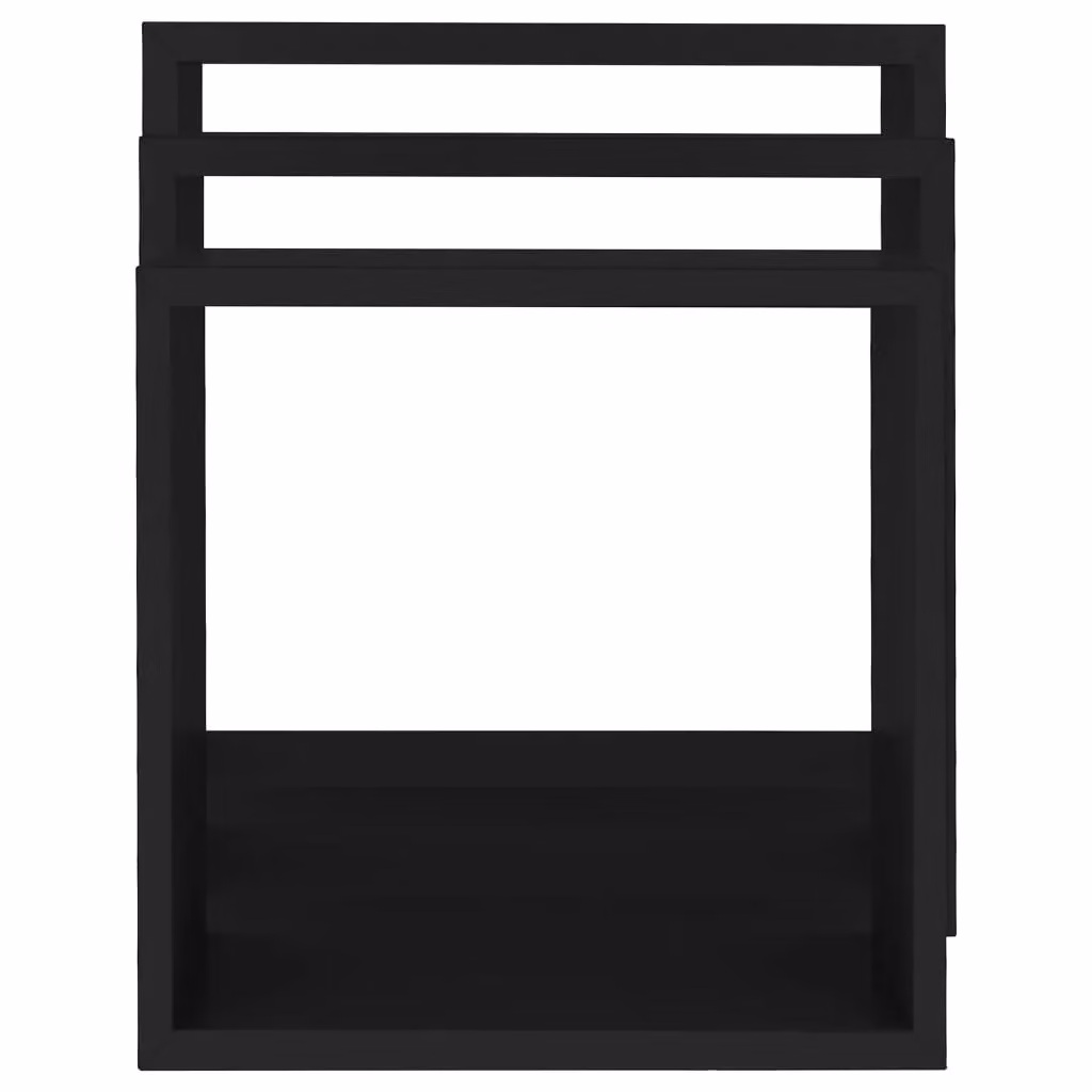 Berkfield Home Set of 3 Black MDF Wall Mounted Cube Shelves – 5