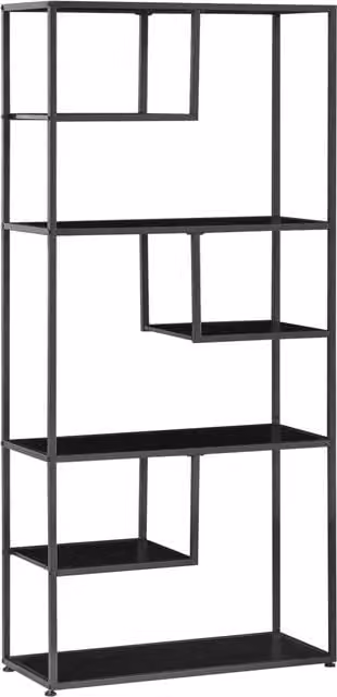 HOMCOM Industrial 7 Tier Accent Display Rack and Bookcase in Black – 1