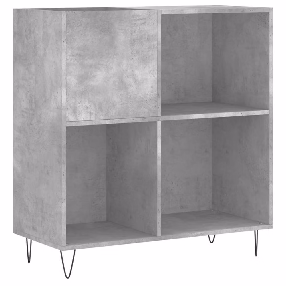 Berkfield Home Record Cabinet in Concrete Grey, W: 84.5 cm, D: 38 cm, H: 89 cm – 2