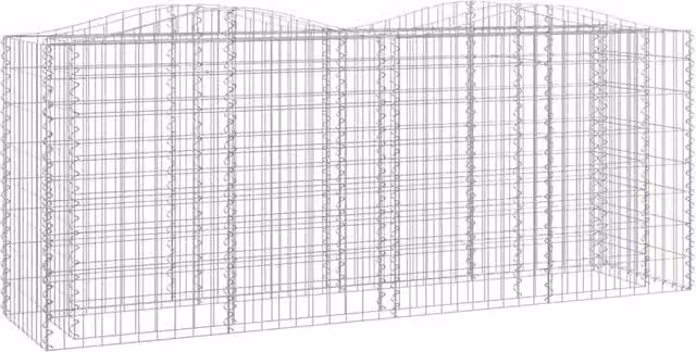 Berkfield Home Arched Gabion Raised Bed in Silver Galvanised Steel, W: 200 cm, D: 50 cm, H: 100 cm