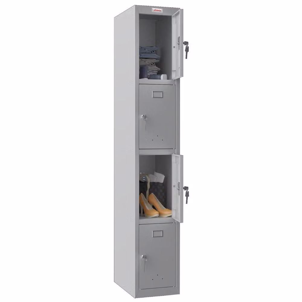 Phoenix Safe Company PL1430GGK Personal Locker in Grey with Key Locks and Hanging Rod, H 180 cm x W 100 cm – 2