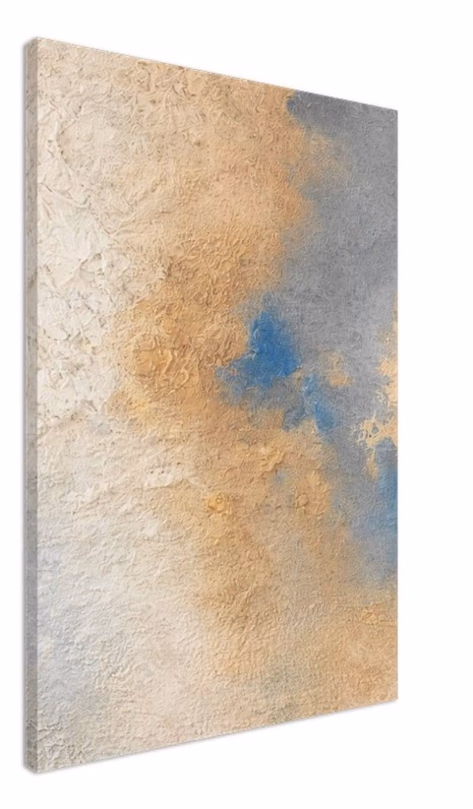 Mafett Whispers of Sand & Sky Abstract Canvas Wall Art in Beige, Gold, Blue and Sand, Depth: 4 cm – 2