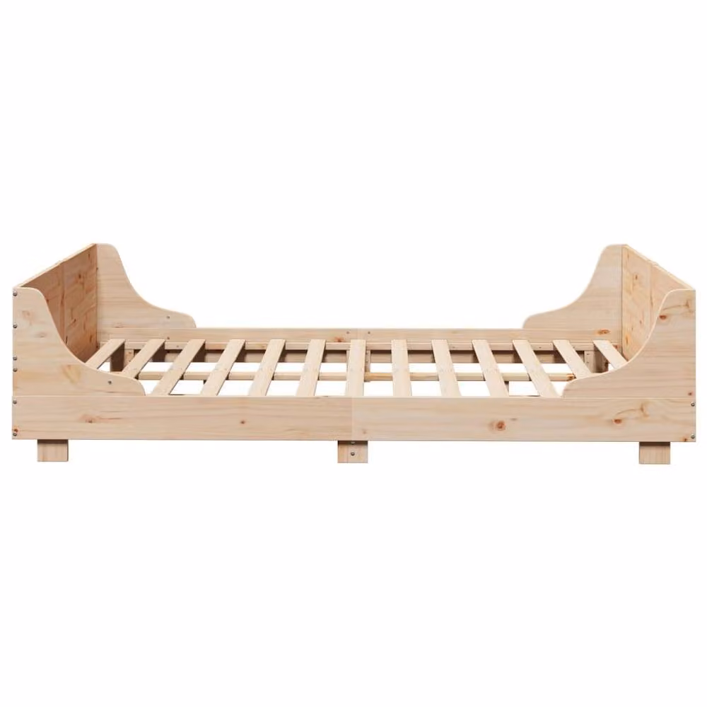 Berkfield Home Small Double Solid Wood Pine Bed Frame in Beige, W/D/H: 120 x 200 cm – 2