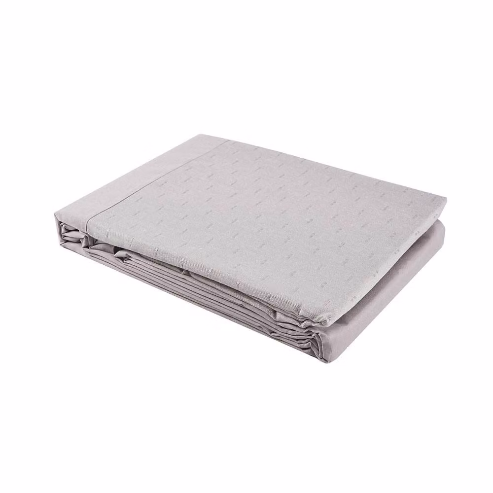 Voltico Grey Dotted Jacquard Panel Duvet Set with Pillowcases – 2