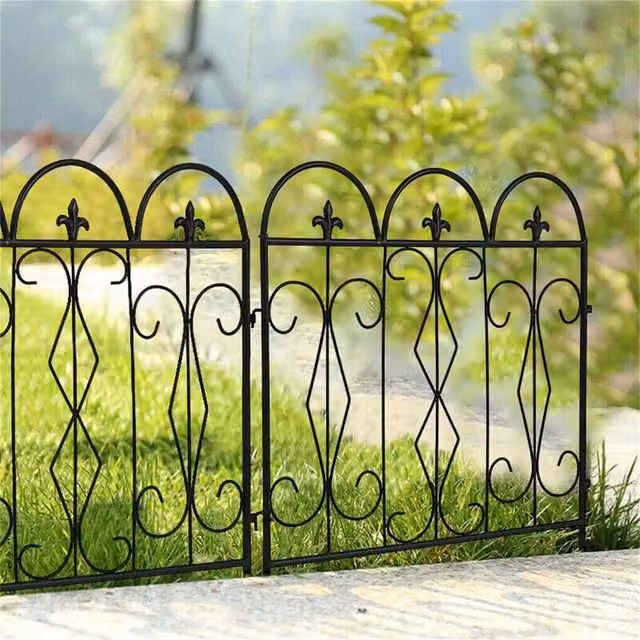 EONLION 5 Pack Black Steel Decorative Garden Fence, Height: 100 cm – 1