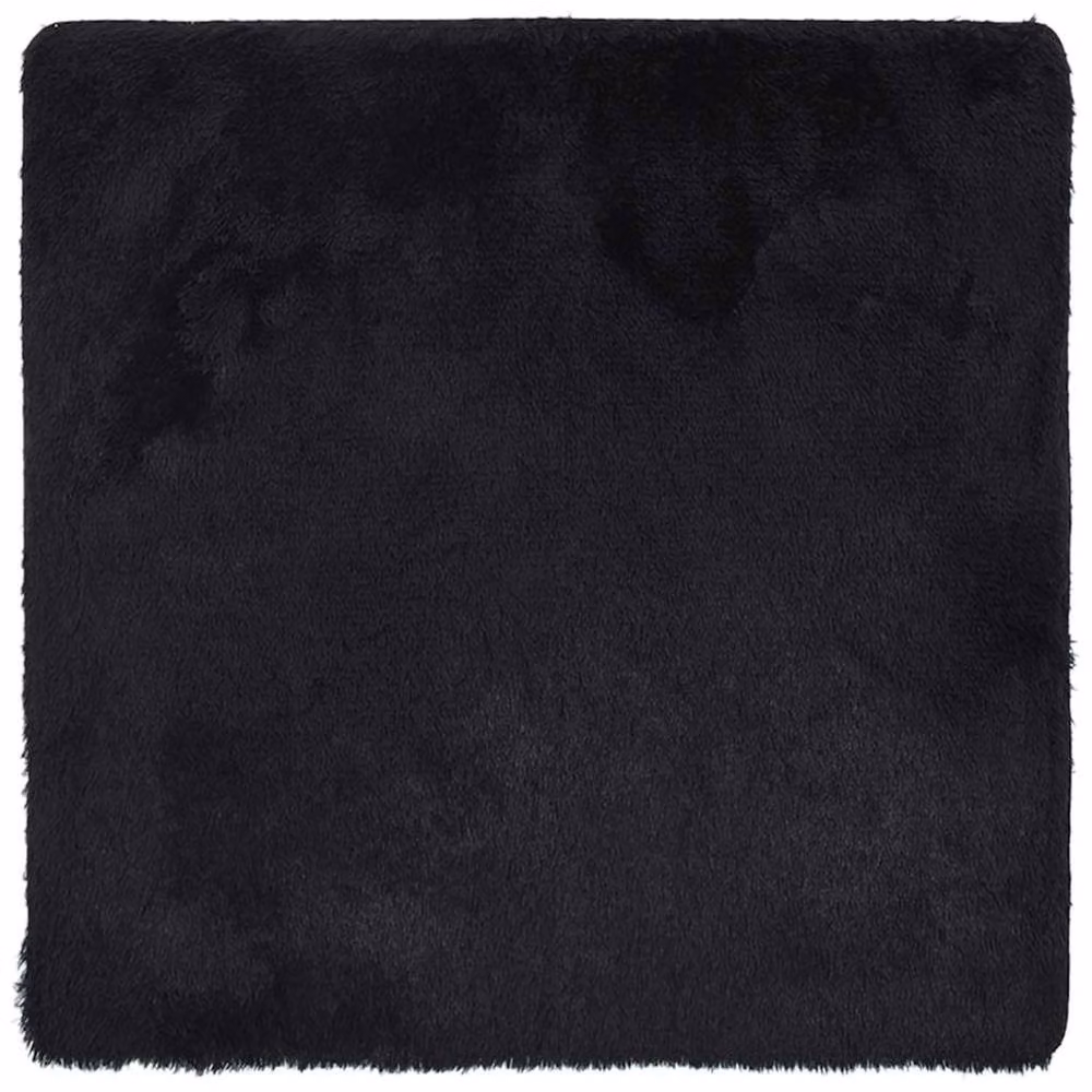 Berkfield Home NAVARRA Shaggy High Pile Rug, Black, W/D: 160 x 160 cm – 2