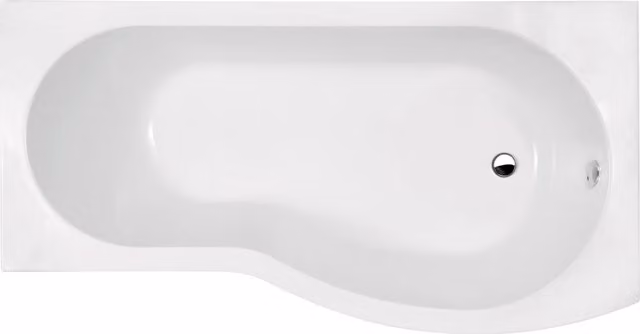 Balterley D-Shaped Right Hand Free Standing Acrylic Shower Bath in White, W: 150 cm, D: 73.6 cm, H: 40 cm – 1