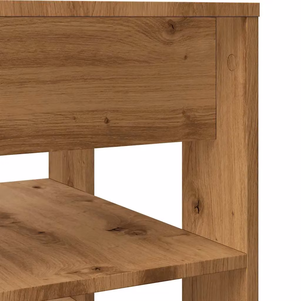 Berkfield Home Artisan Oak Coffee Table in Brown, W/D/H: 55.5 x 55.5 x 45 cm – 3